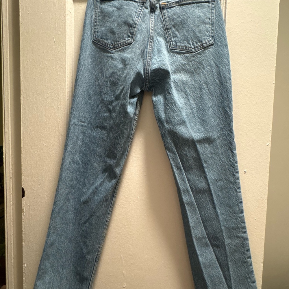 Abercrombie & Fitch Light Blue Curve Love Mid Rise 90s Straight Leg Jeans 24 - Picture 8 of 12